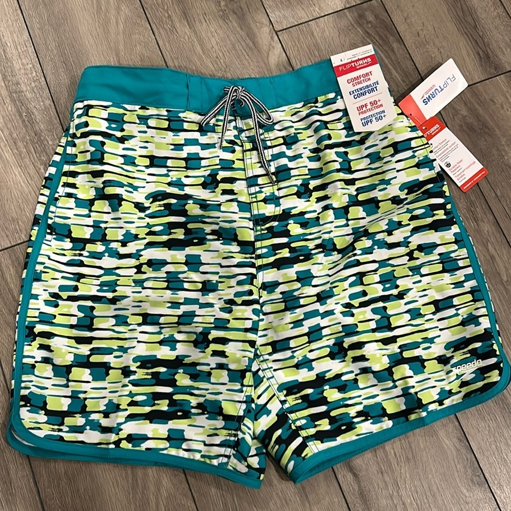 NWT Speedo Men's Data Weaver 18" swimming Board Short size L - Picture 2 of 6